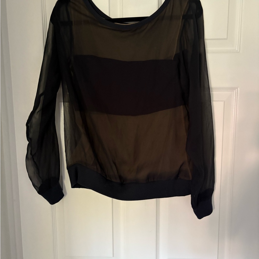 Bailey 44 Black Sheer Blouse